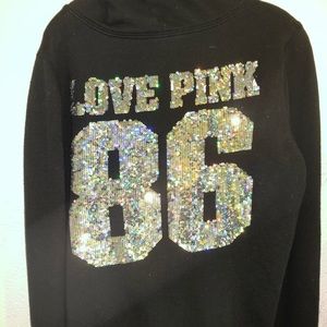 Love Pink all black hoodie size Lrg
